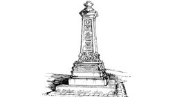 Zeichnung des Kriegerdenkmals Ellmosener Straße