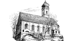 Zeichnung der Stadtpfarrkirche Mariä Himmelfahrt
