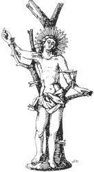 Darstellung einer Statue des heiligen Sebastians